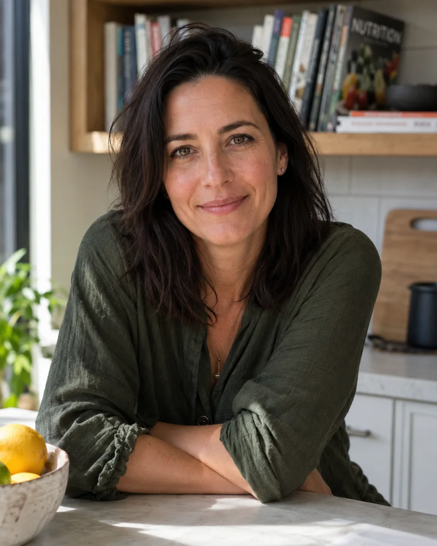 Portrait of Ava Sullivan in a home kitchen